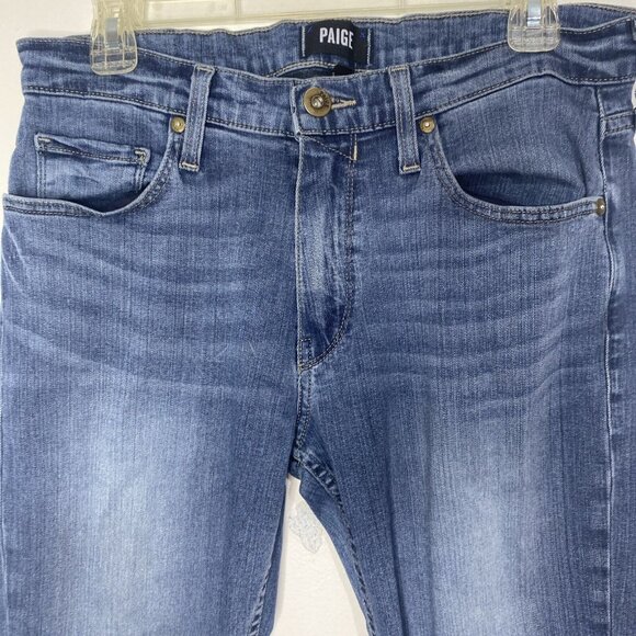 Paige Federal Jeans Men's 31 X 29 Blue Denim Straight Regular Fit Stretch - Picture 2 of 7